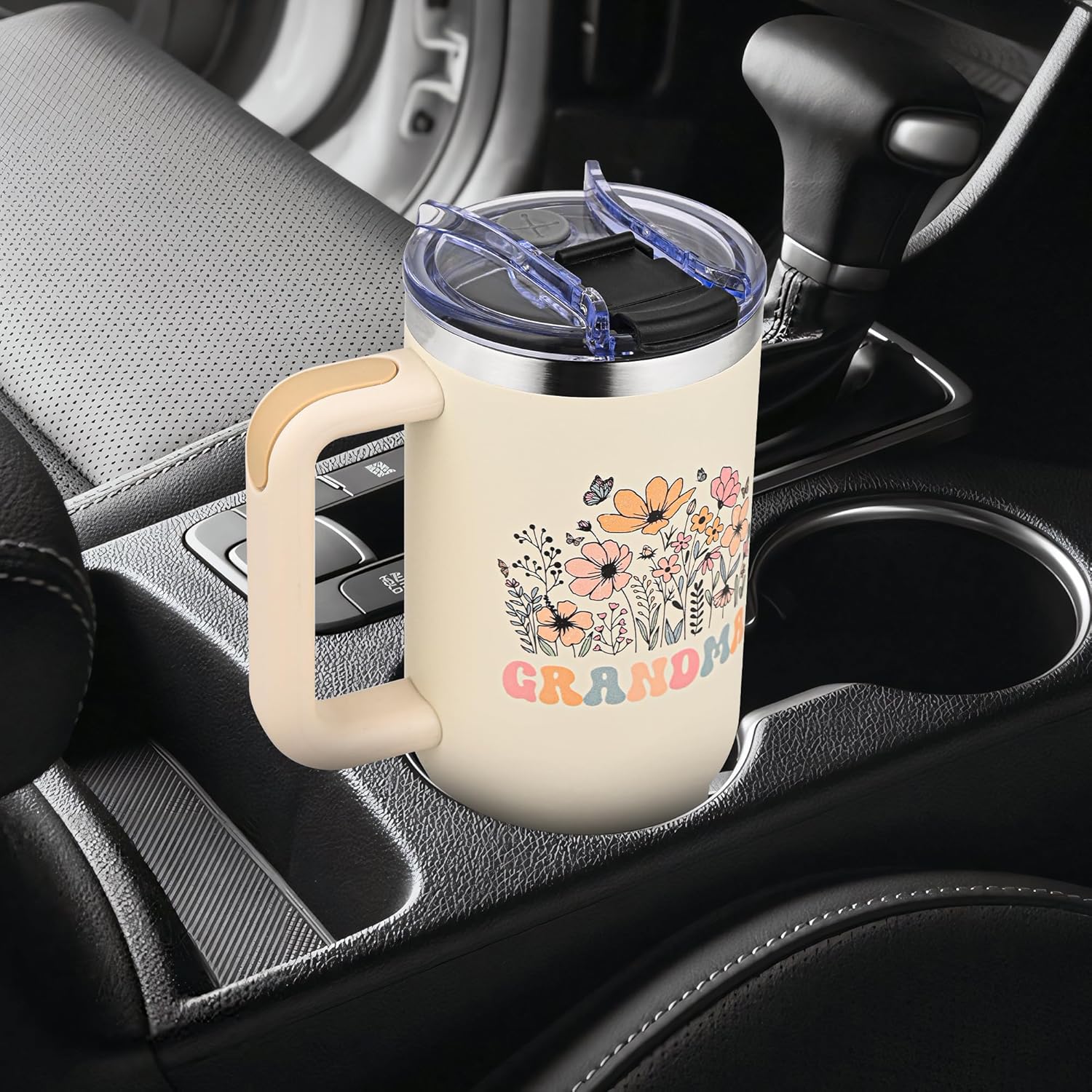 Grandma Gifts,40oz Tumbler with Handle for Grammy, Travel Tumbler Gifts for Mother's Day women Birthday Christmas, Gift to Grandma from Grandchildren - Image 5