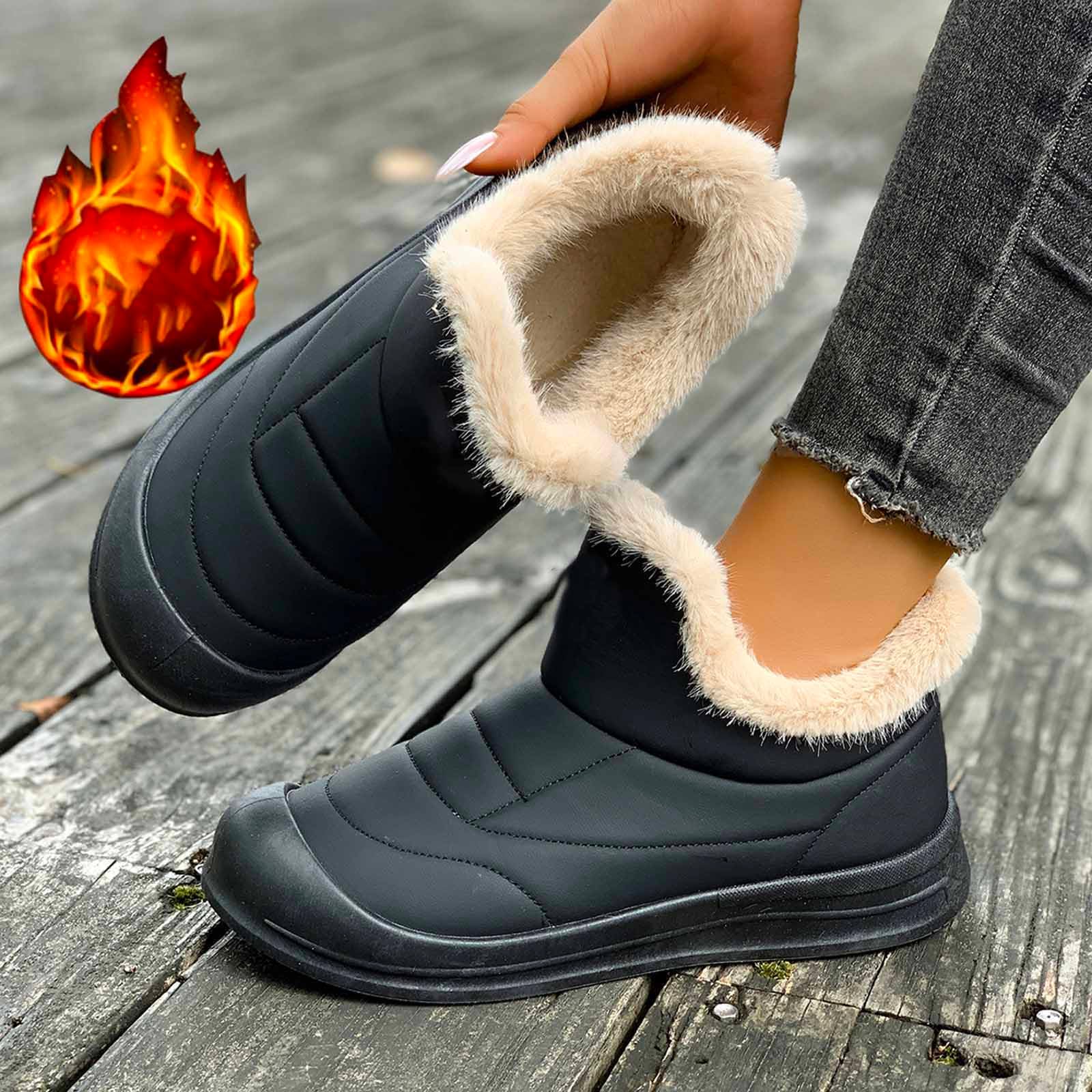 Apres Ski Femme Bottes De Neige Pour Bottines Hiver Chaussures Chaudes Après Botte Chaussure Randonnée Impermeable Bottine Grand Froid D'hiver Fourrées Boots Raquette Imperméable Raquettes À Adulte