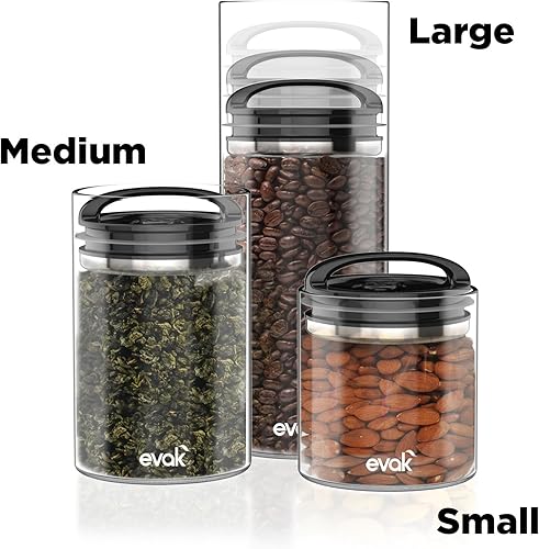 Vista 21 de Prepara Contenedor de almacenamiento de vidrio EVAK con mango de color blanco brillante, compacto, pequeño, S, Negro Gloss Hyle