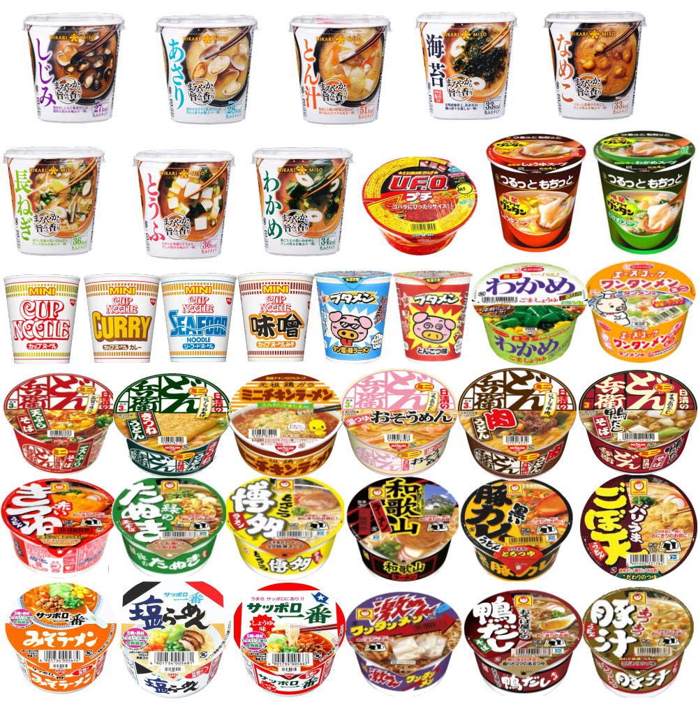 Amazon.co.jp: ミニカップ麺に味噌汁も入ったコラボ 30種セット : 食品