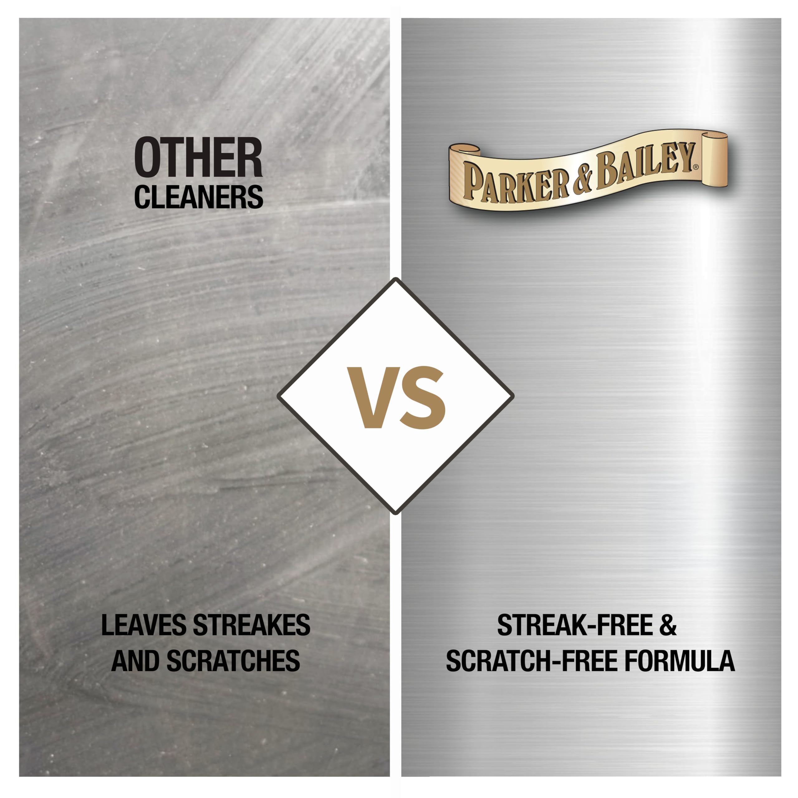 Parker & Bailey Salviette detergenti in acciaio inox – (2) 45 salviette pre-umidificate, lucentezza senza striature, rimuove grasso e sporcizia, senza residui, sicure per elettrodomestici, frigoriferi