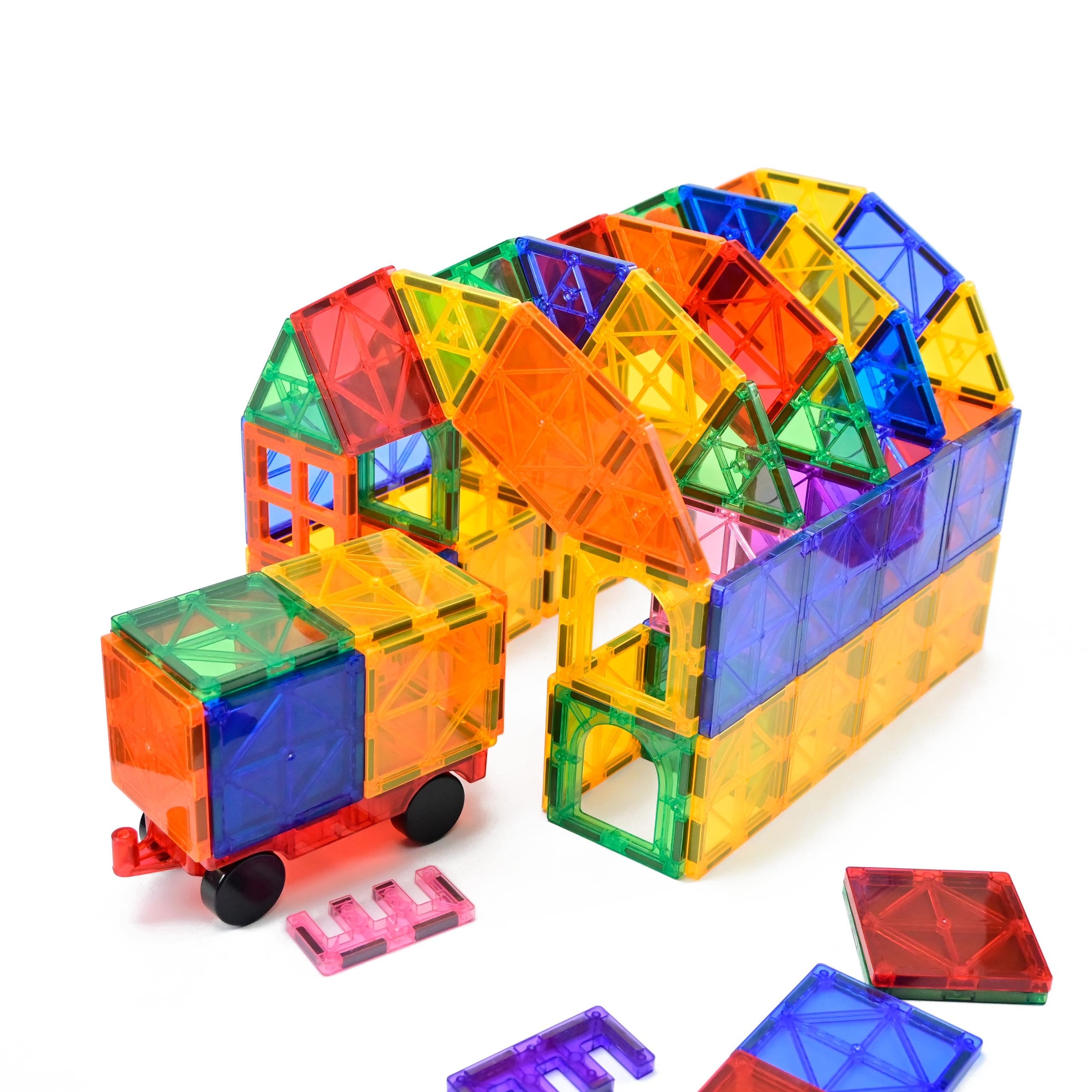 Wonder Toys 100 Pezzi Classici Blocchi Magnetici Gli Originali Giocattoli da Costruzione Magnetici per Ragazzi e Ragazze di età 3 4 5 6 per il Loro Compleanno