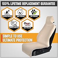 Vista 5 de Gorla Gear Beige Premium Universal Fit Waterproof Stain Resistant Tan Khaki Car Seat Cover Neoprene Non-Slip Bucket Seat Dog Sweat Proof Protector