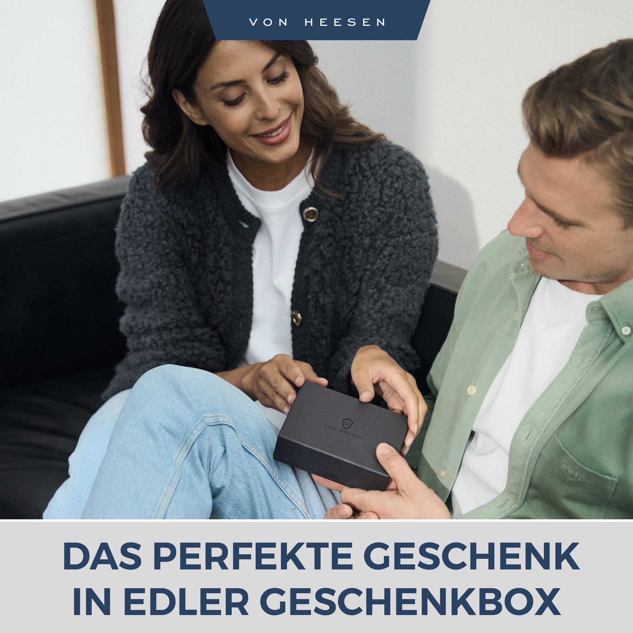 VON HEESEN Slim Wallet mit Münzfach & RFID Schutz - Geldbörse Herren & Damen - Kartenetui Kreditkartenetui - Mini Portmonee Geldbeutel Portemonnaie klein Carbon-Schwarz