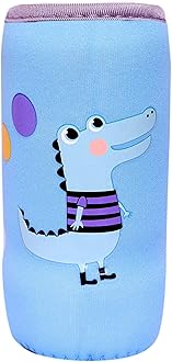 Alya The Cheeky Kidzz Soft Reusable Baby Feeding Bottle Cover Sleeve Animal Printed Suitable for 120ml 150ml 220ml 240ml Slim Neck Milk Feeder Bottles (Blue Crocodile)
