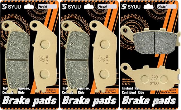 S SYUU Reliable Motorcycle Front Rear Brake Pads Set Compatible with Kawasaki 650 Z 650 ER 650 2017-2024, Z750 ZR 750 2007-2011, KLE650 Versys 650 2016-2020 2021 2022 2023 2024 FA142F FA142F FA174R