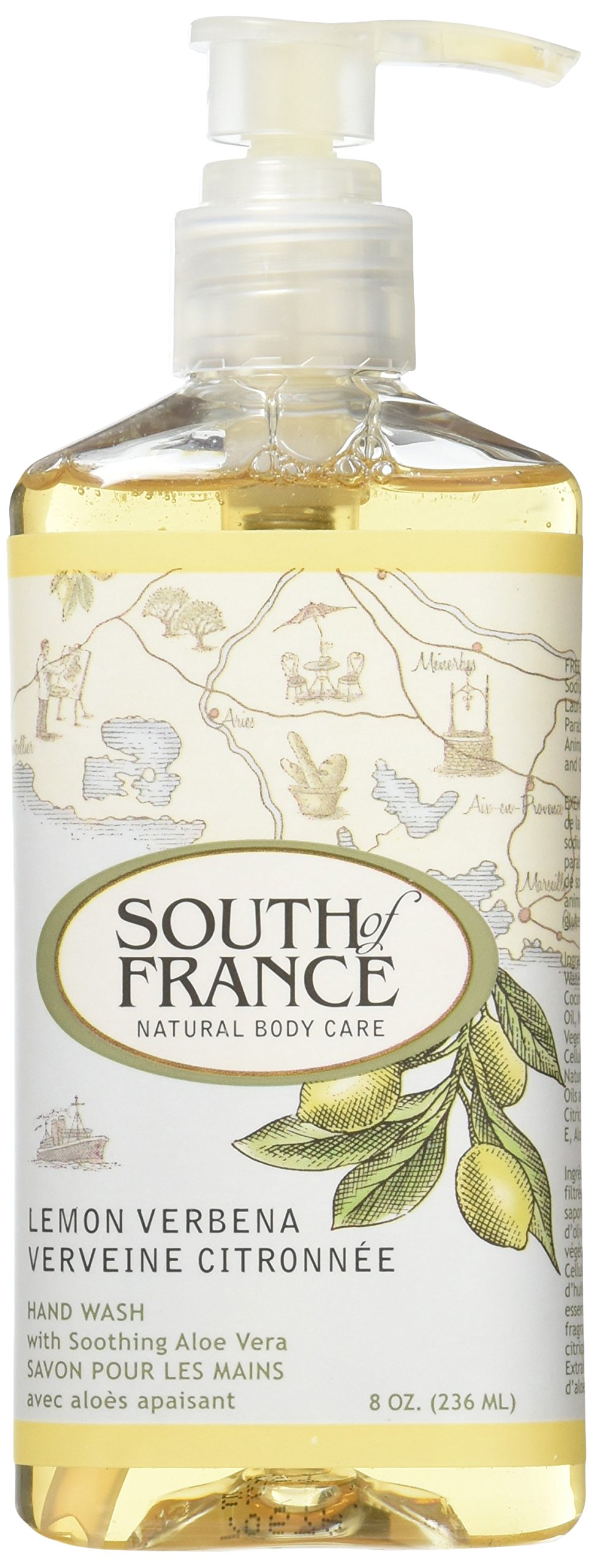 South of France Liquid Soap, Lemon Verbena, 8 Fluid Ounce 8 Ounce (Pack of 1)