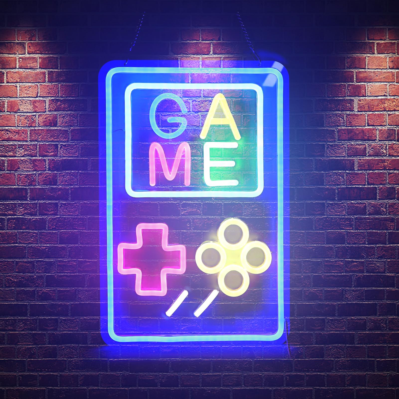 Neon do gier akrylowy LED z możliwością przyciemniania przenośna konsola do gier USB lampa neonowa dekoracje ścienne dla nastolatków chłopcy sypialnia pokój gier Party Decor Retro