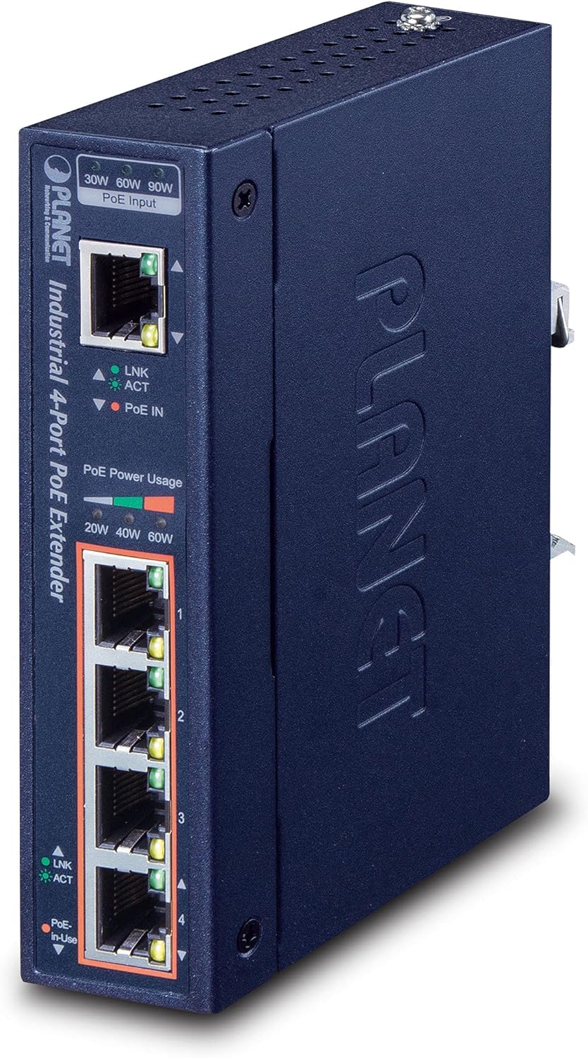 Amazon | PLANET Technology 産業用IEEE 802.3bt PoE++エクステンダー4ポート出力 IPOE-E174 ...
