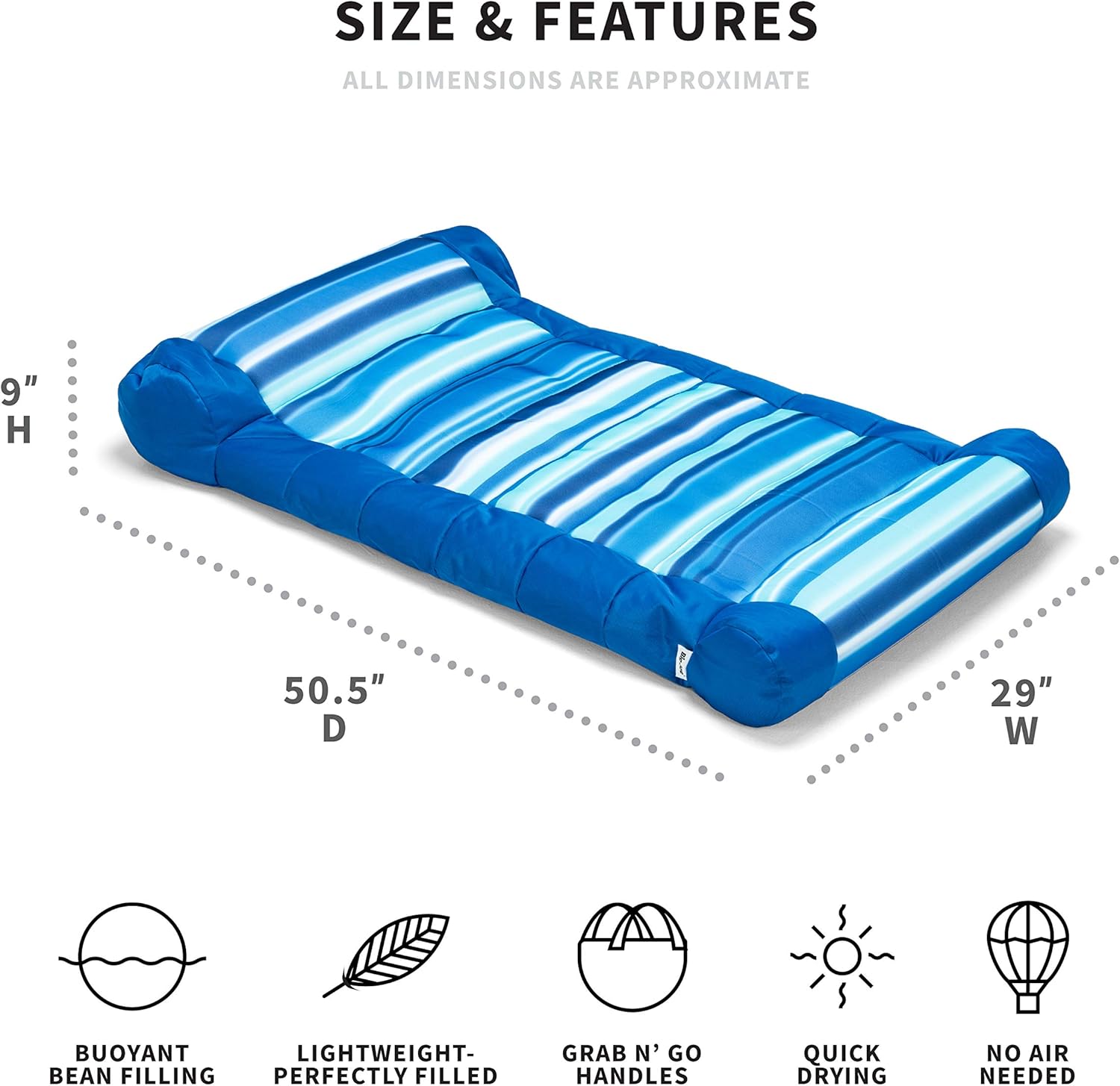 Big Joe Kona Hammock, Large, Blurred Blue : Patio, Lawn & Garden