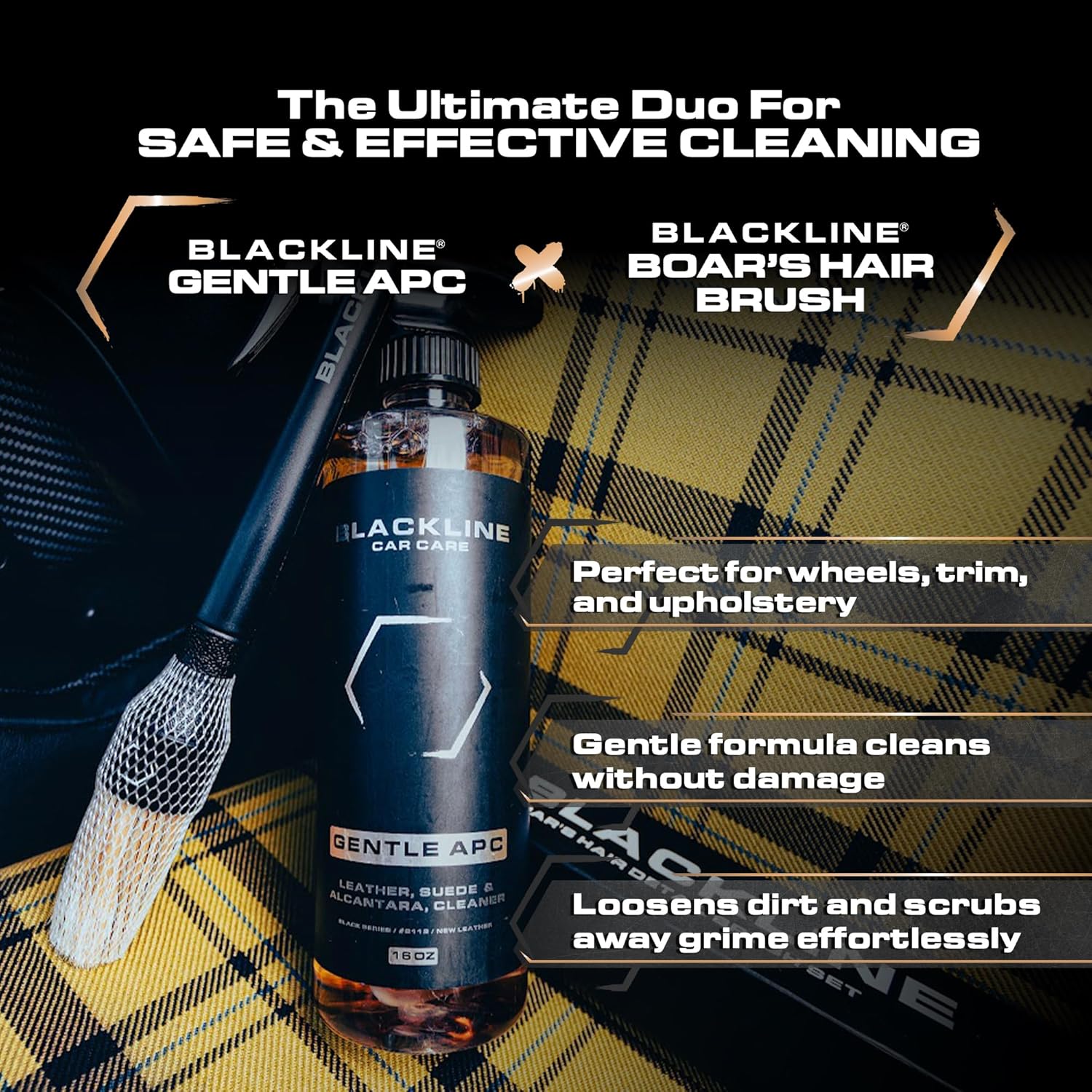 Blackline Car Care - Gentle APC - Streak free total Interior Cleaner and Protectant, Safe for Cars, Motorcycles & More. 16 fl oz leather upholstery cleaner - interior car fabric cleaner, GTL001 - Image 4