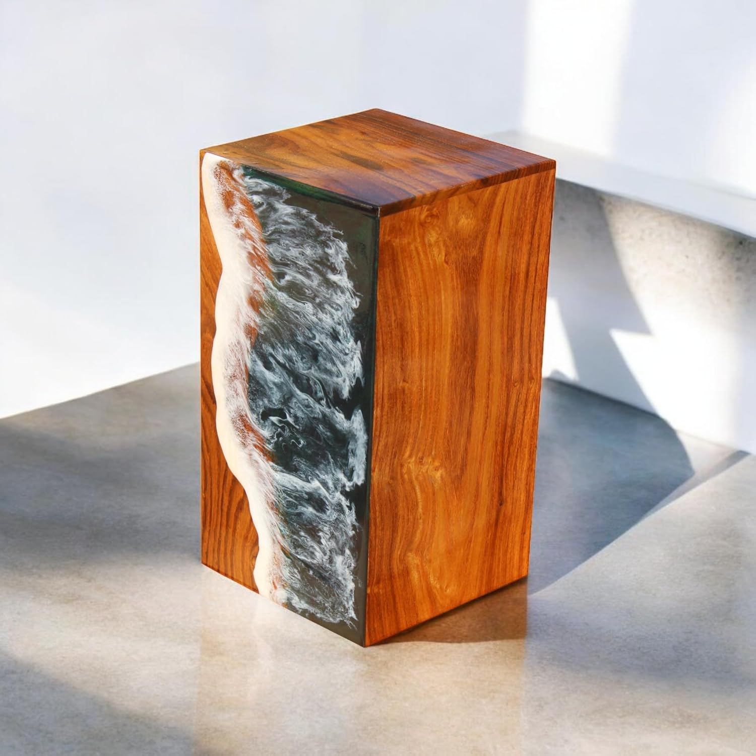 Sea shore urn for cremation ashes | Resin ocean urns for adult | wooden urns for ashes adult male | small decorative urn for male and female (small)