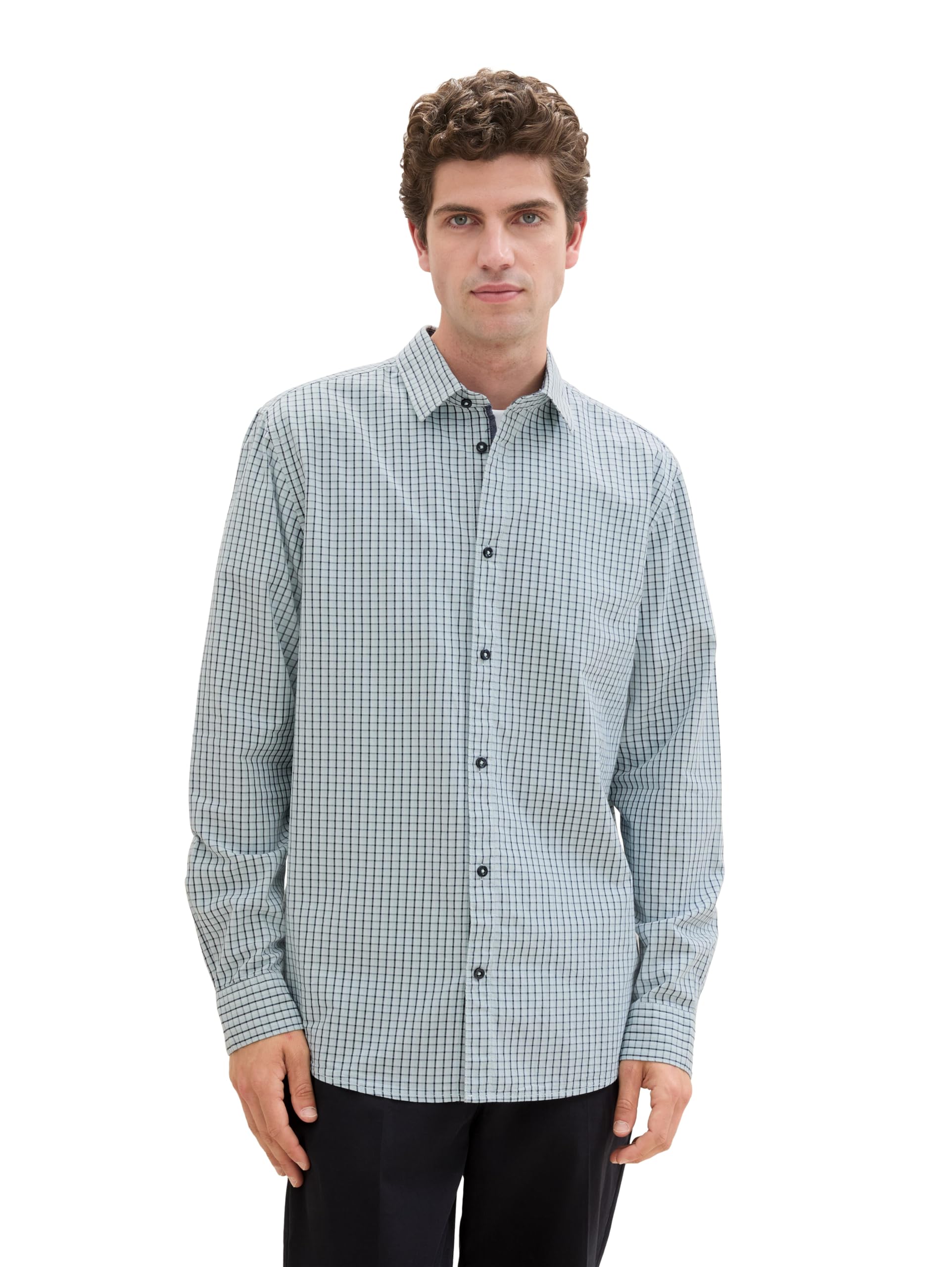 Tom Tailor Herren 1042654 Regular Fit Hemd mit Karomuster (1er Pack)