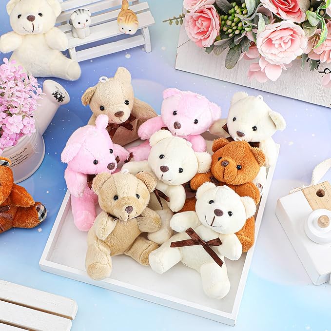 Skylety 16 Osos de Peluche Mini 4 Pulgadas Llavero Regalo Boda Baby Shower miniatura 2