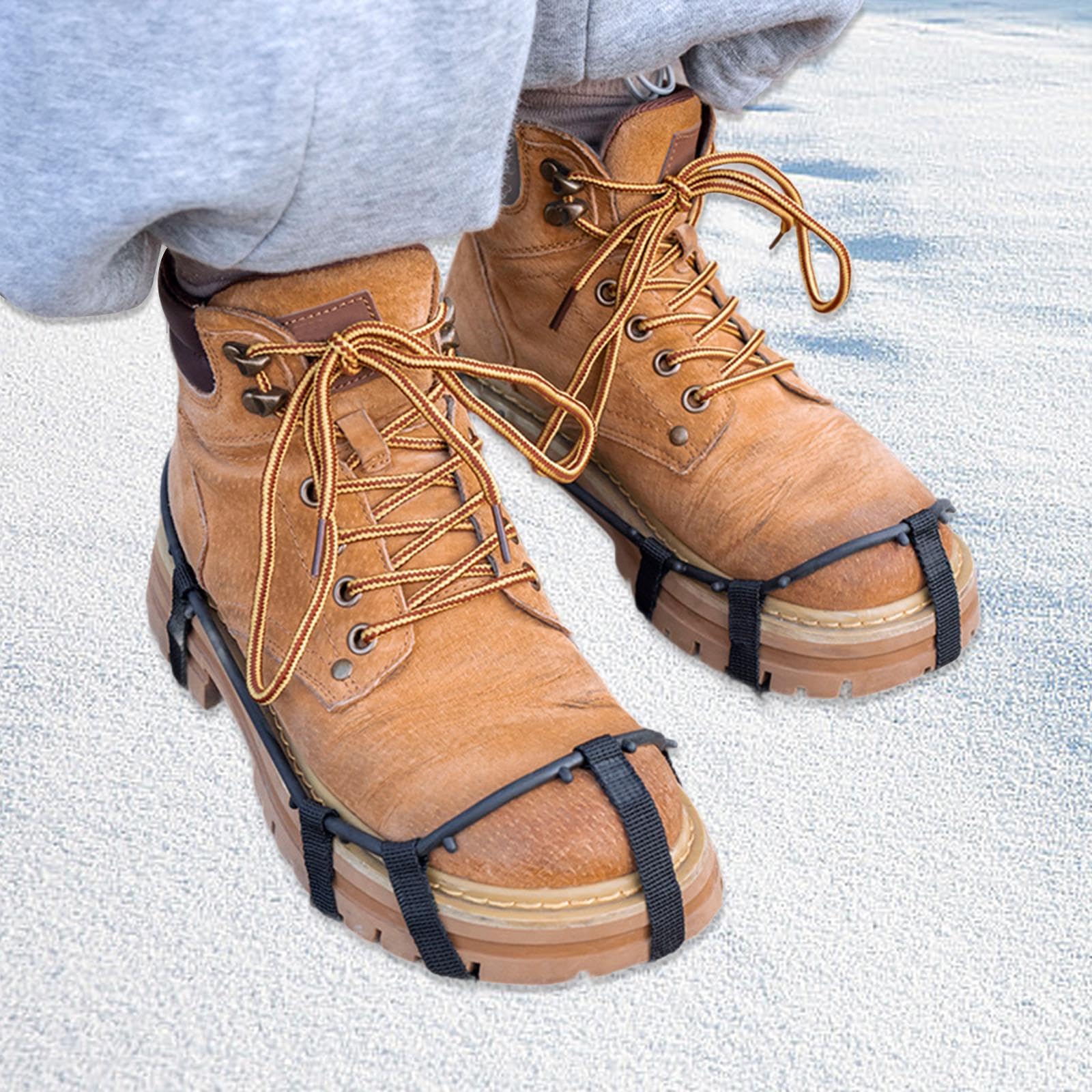 Yiju Crampons Ice Cleats for Men Women Snow Grips Snow Traction Cleats for Snow Walking Outdoor Activities Hiking Mountaineering, M