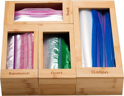 Bartnelli Organizador de bolsas Ziplock para organización de cajones de cocina, dispensador de bolsas de plástico para sándwiches  Compatible con