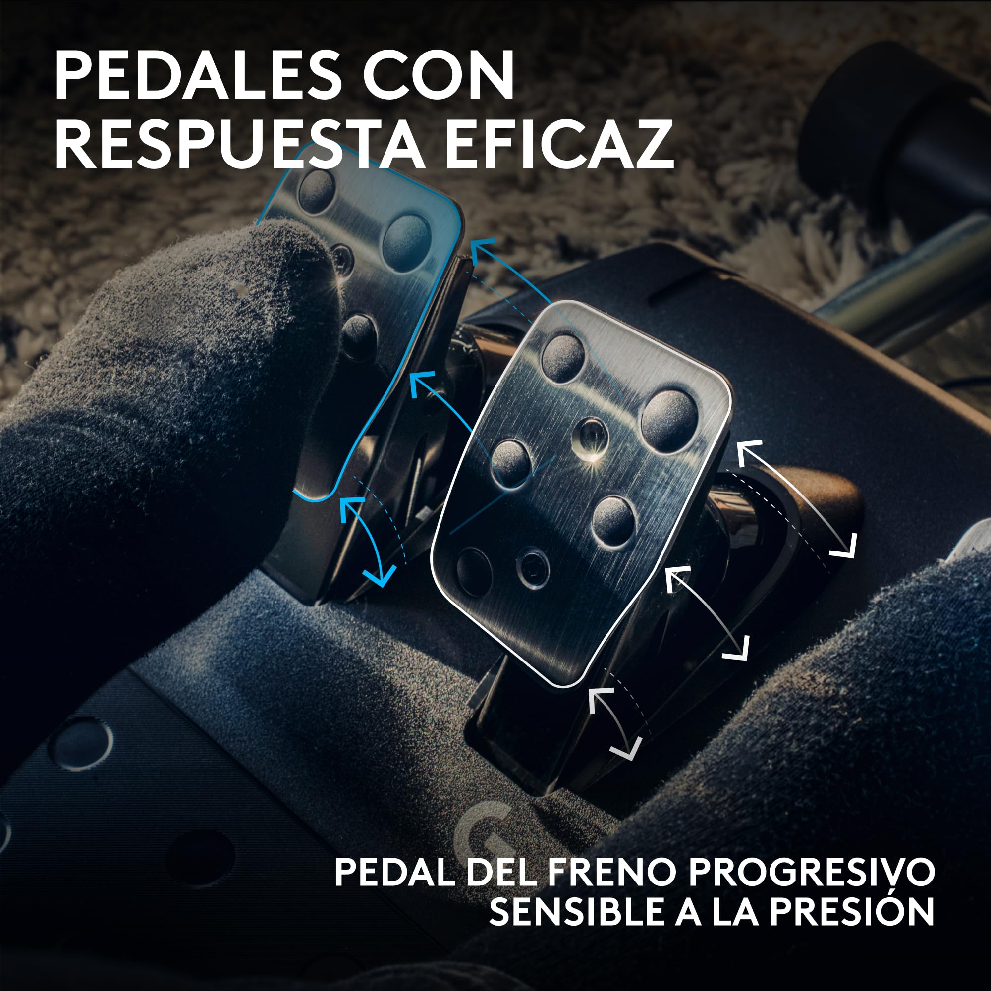 Logitech G G923 Racing Wheel and Pedals, Force Feedback TRUEFORCE,1.000 Hz, respuesta eficaz, control de salida de doble embrague, volante auténtico, para PS5, PS4, PC, Mac - Negro