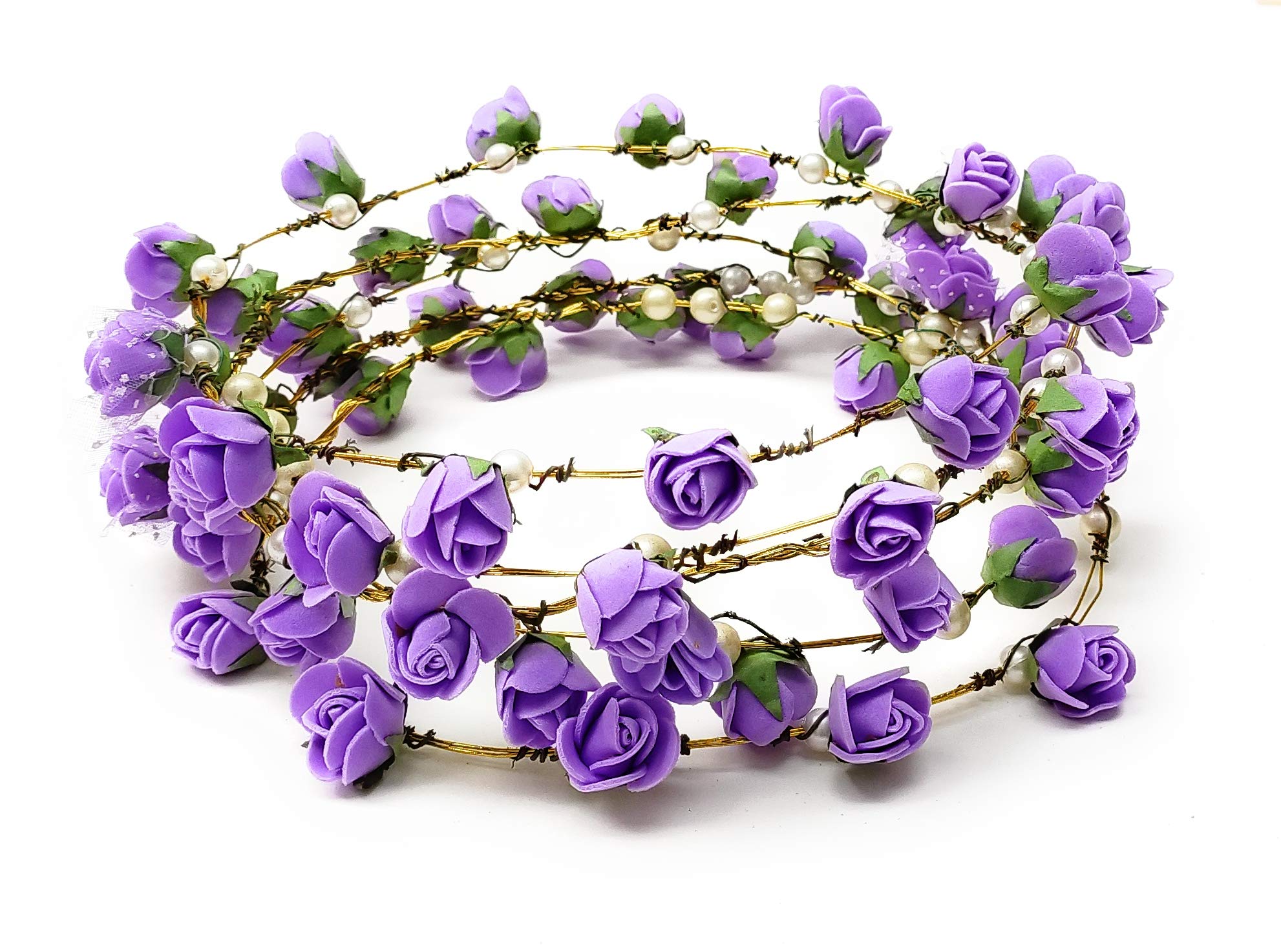 GIRLYZ Attire Artificial Floral Headpiece Colorful Roses Birthday Wedding Bridal Beach Party Travel Headpiece Wreath Crown Tiara for Girls Teens and Women (Purple) (35) (B0918DYC6R) Amazon Price History, Amazon Price Tracker