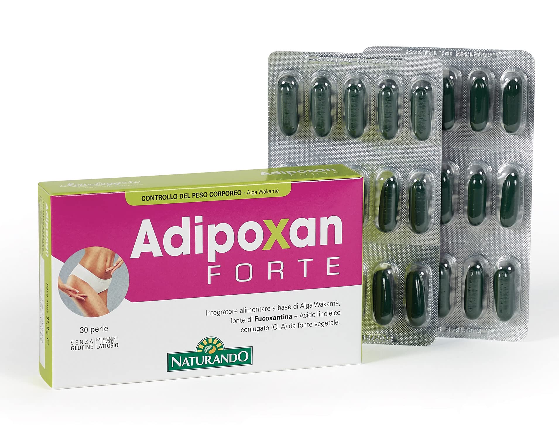 Naturando Adipoxan Forte - integratore alimentare Trattamento pancia e fianchi - 30 capsule