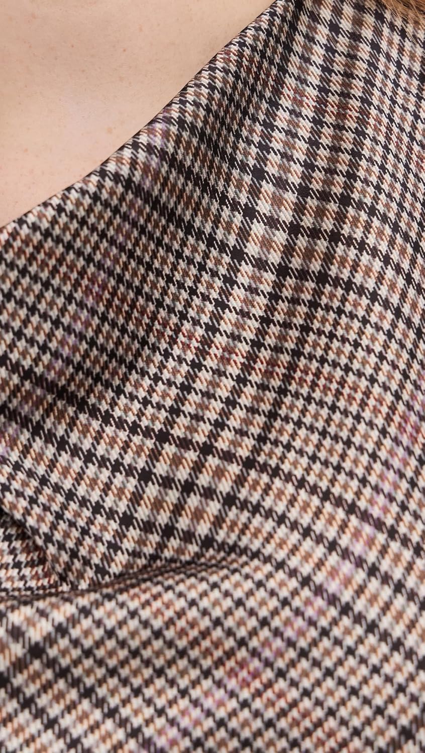 Vince Women's Pressed Plaid Cowl Neck Dress - Image 6