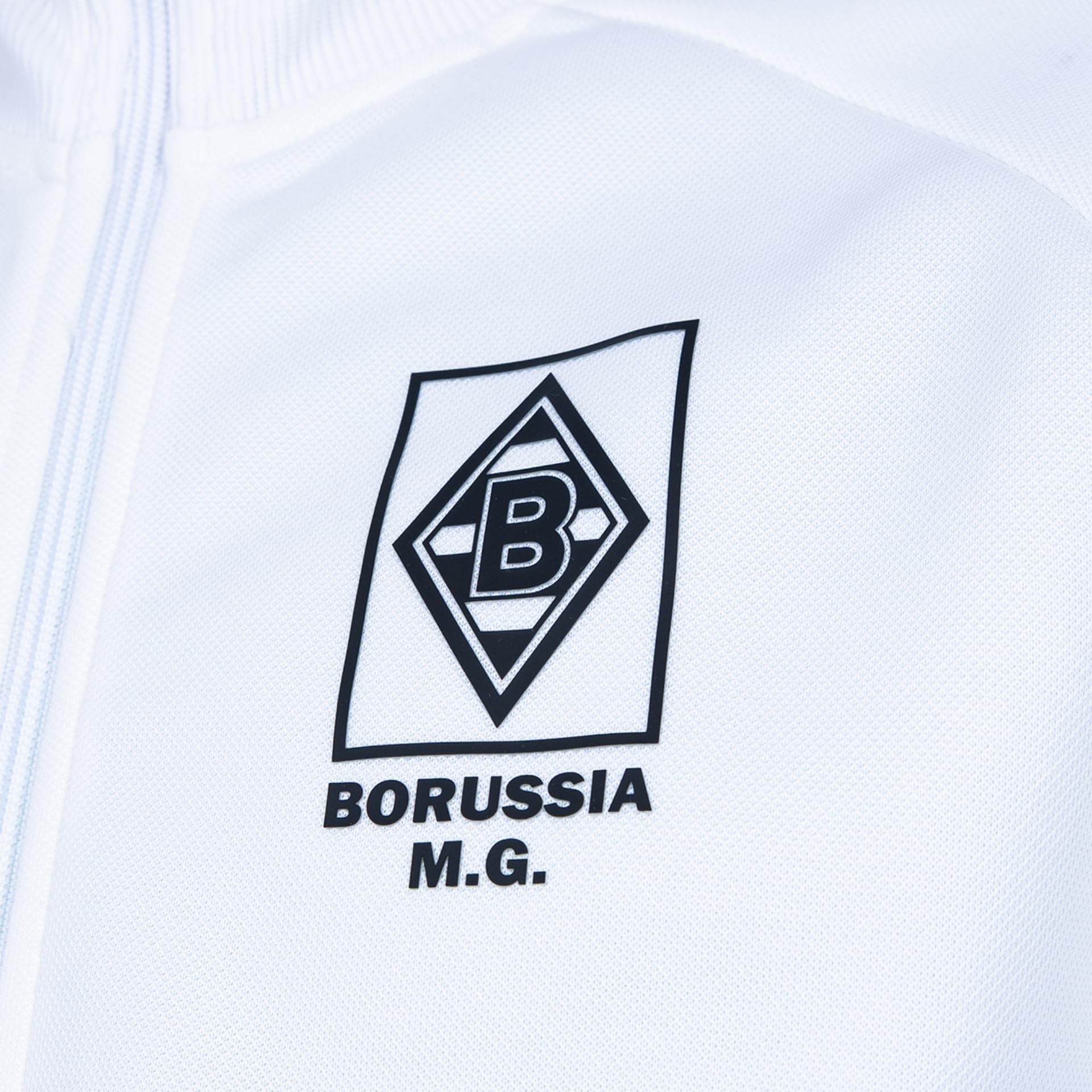 PUMA T7 Trainingsjacke Weiß | Borussia Mönchengladbach | Sportjacke mit Vereinslogo