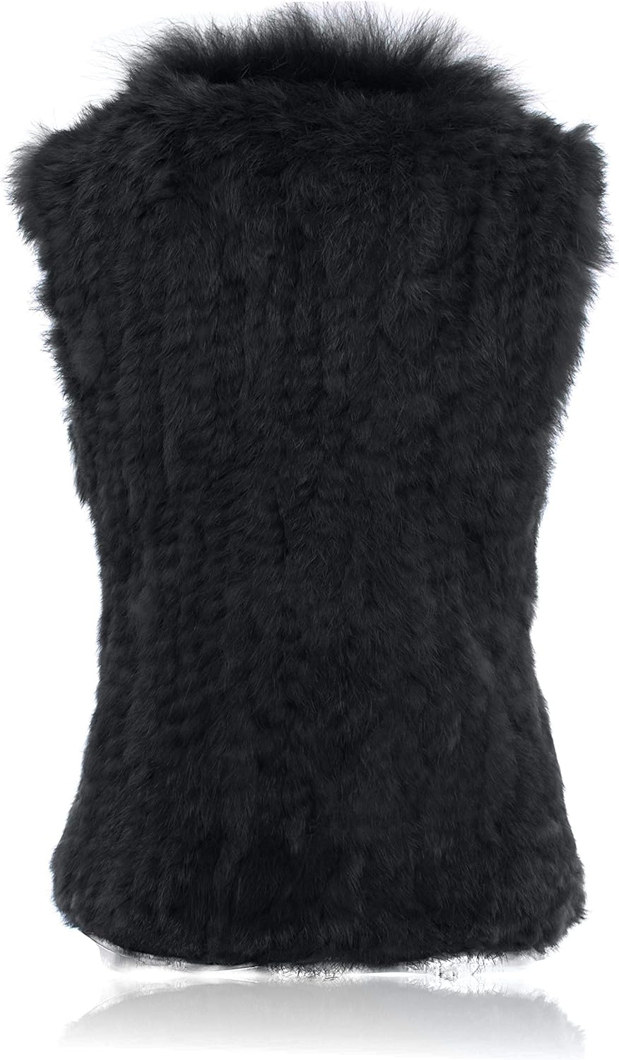 HEIZZI Ladies' Rabbit Fur Coat with Raccoon Fur Collar