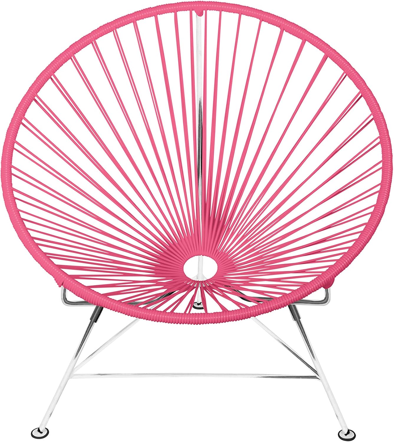 Innit Designs Innit Chair, Pink Weave on Chrome Frame