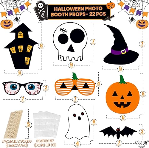 Miniatura 2 de KatchOn Scary Hocus Pocus, accesorios para cabina de fotos, paquete de 22, accesorios de fotos para decoraciones de fiesta de Halloween