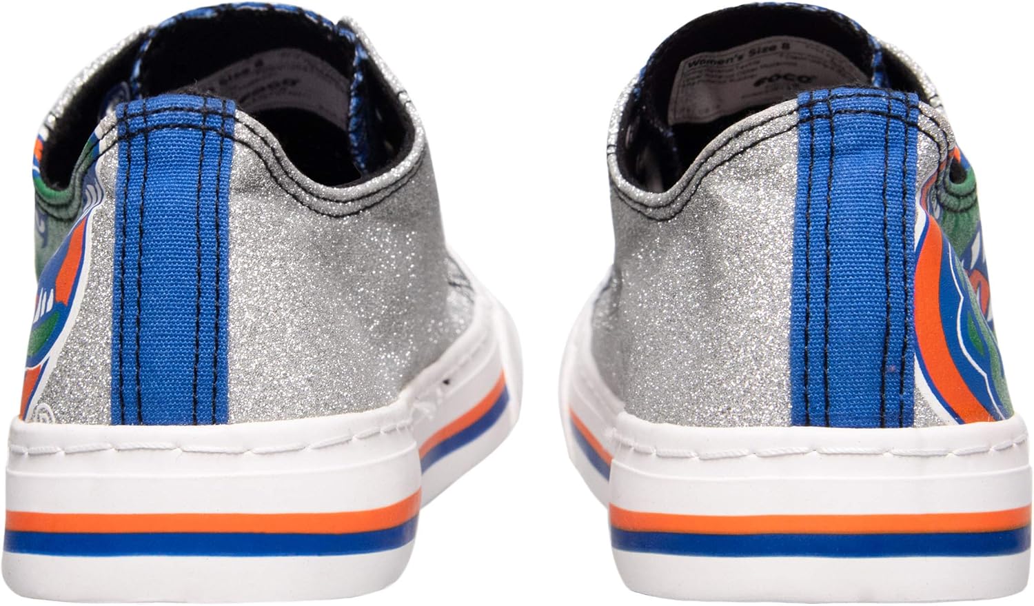 FOCO Womens NCAA College Team Logo Glitter Fashion Low Top Canvas Sneakers Shoes