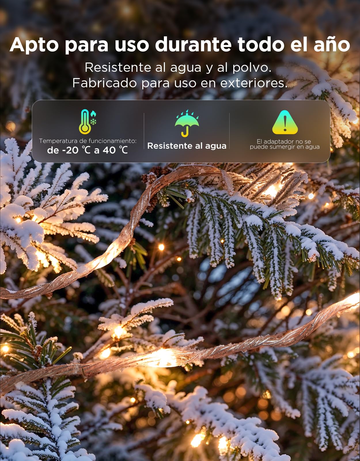 Govee RGBWIC Luces Árbol Navidad 30m, Compatible Alexa, Transparentes | 300 LEDs, 130+ Escenas, Interior/Exterior, Compatible Matter, Mapeo de Formas y AIGC, Decoración para Navidad y Halloween