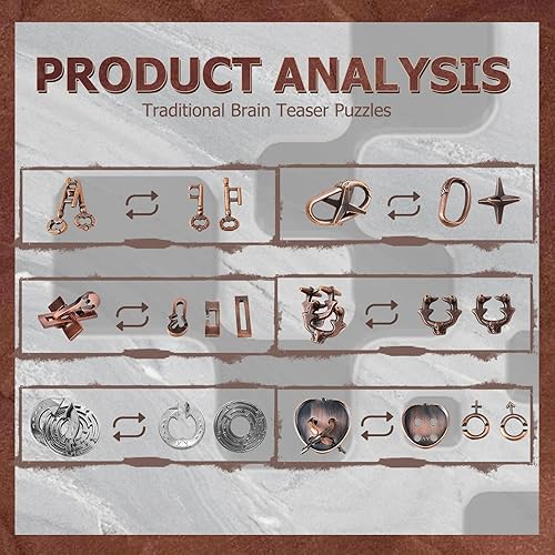 Miniatura 4 de 6 rompecabezas de alambre de metal para el cerebro, juguete de desbloqueo de prueba de inteligencia mental, juego de rompecabezas de desafío