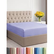 Elegant Comfort 1500 Premium Quality Fitted Sheet Ultra Soft 18-24 Inch Extra Deep Pocket - Single Fitted Sheet for High Mattress - Wrinkle Free with Smart Storage Pockets, Full, Lavender
