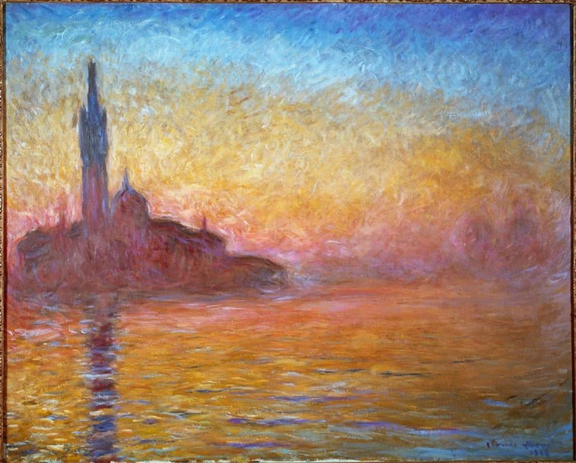 ARTXLXXBN Famous Art Print Poster Vintage Wall Art Twilight In Venice by Claude Monet Canvas Art Poster for Home Decor 60x90cm