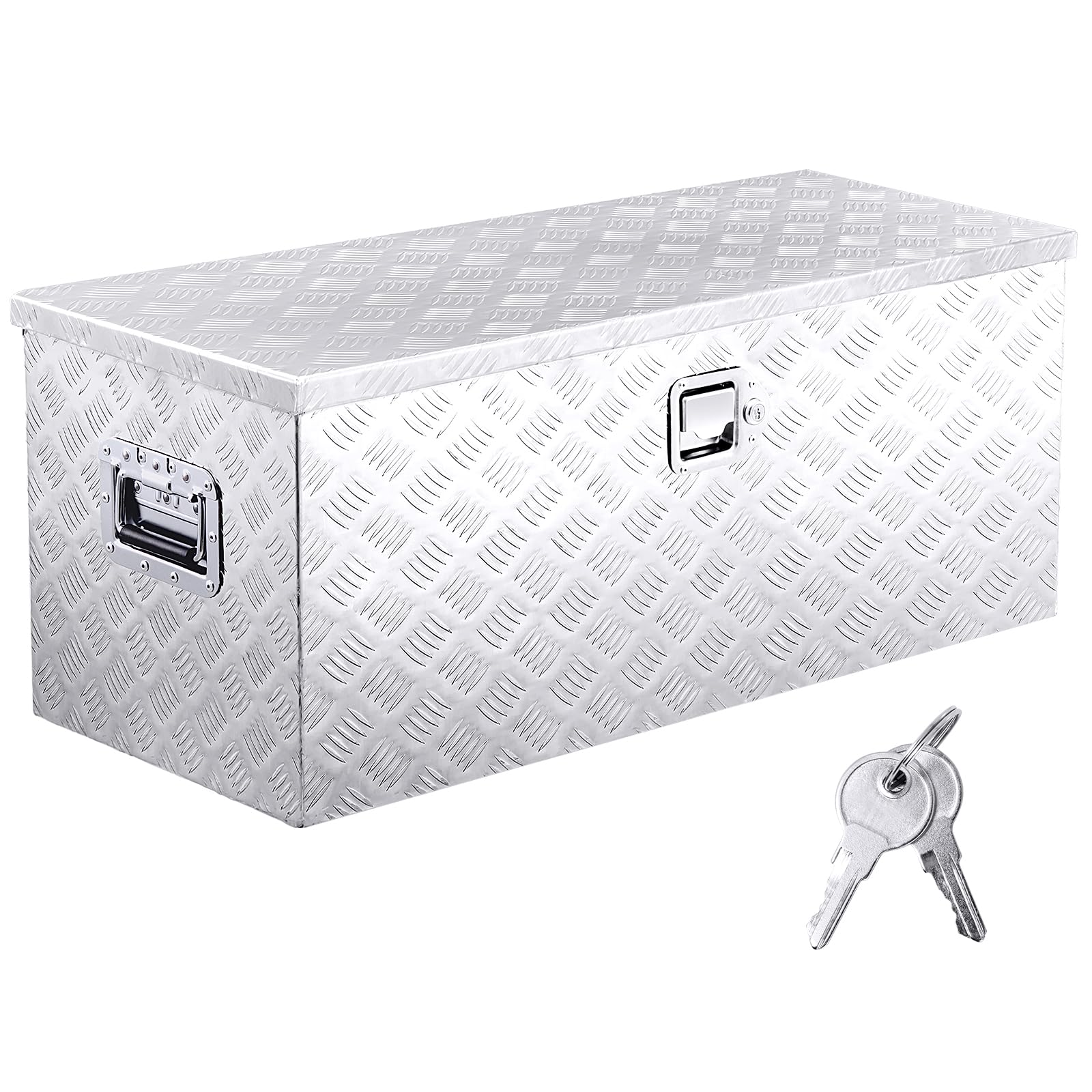 Upgraded Widest 39 Inch Aluminum Truck Tool Box, Heavy Duty Truck Bed Toolboxes with 2 PCS Keys, 39"Lx15"Wx14"H Tool Chest Storage Organizer for Truck