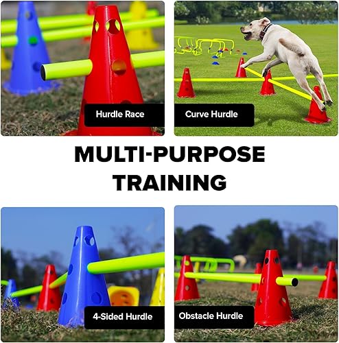 Miniatura 3 de GSi Hurdle Training Cones | Multi Pack Sets | Dual Purpose Agility Cones with Holes | Ideal for Soccer, Kids, Dog, and Sports Training