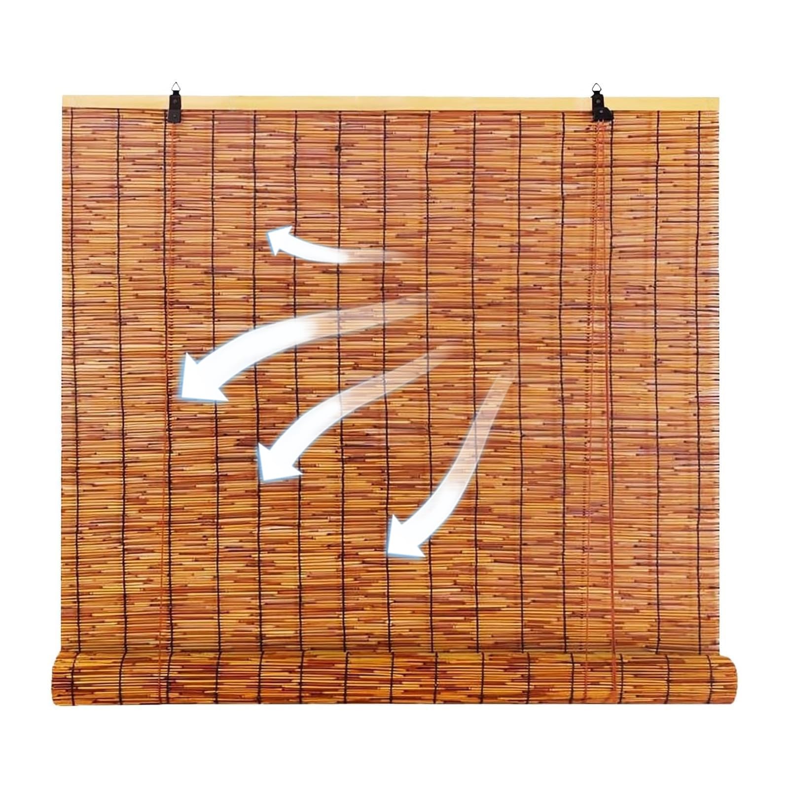 Store de fenêtre en roseau naturel haut de gamme tissé à la main 110x250