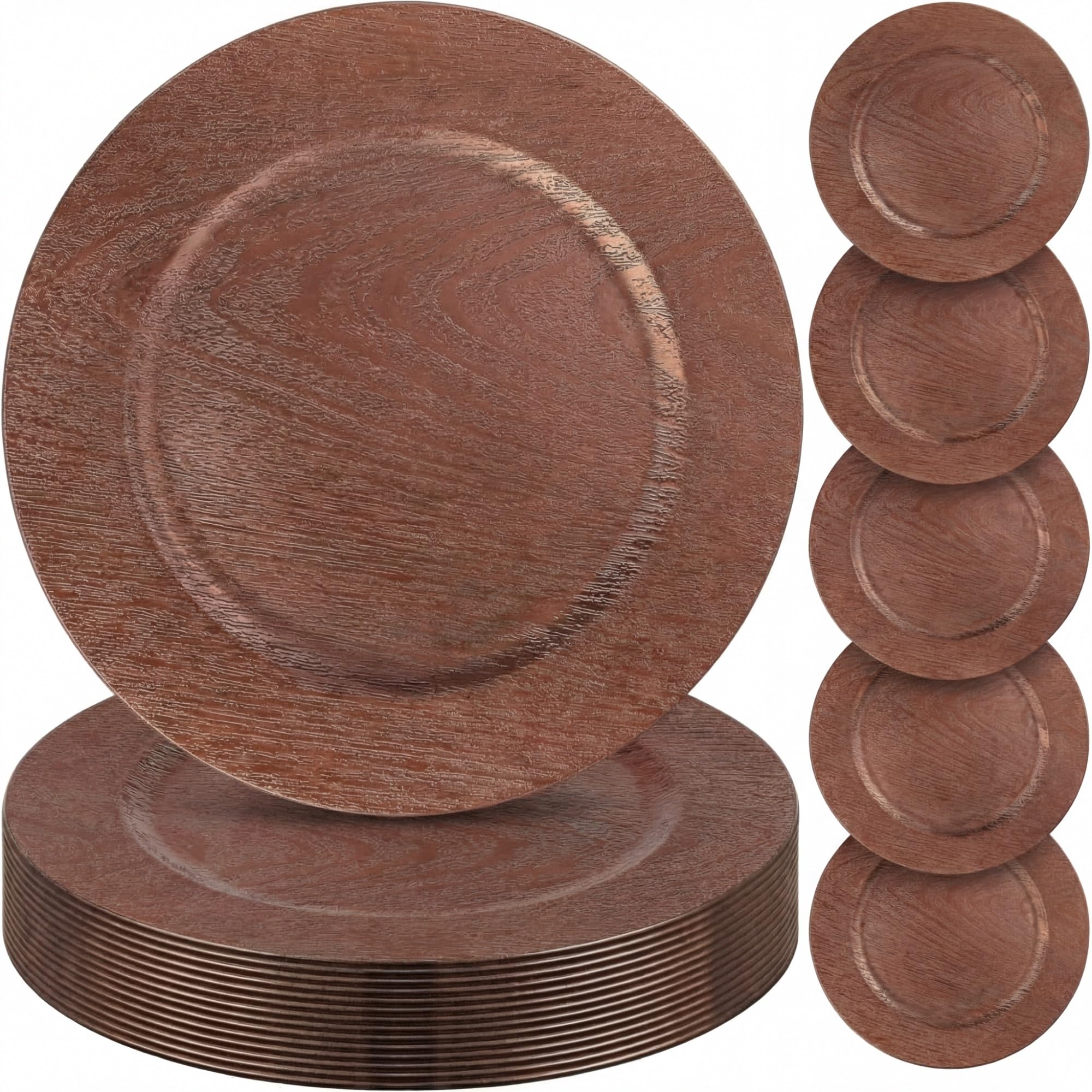 Amazon.com | Mifoci 50 Pcs Faux Wooden Charger Plates 13 Inch