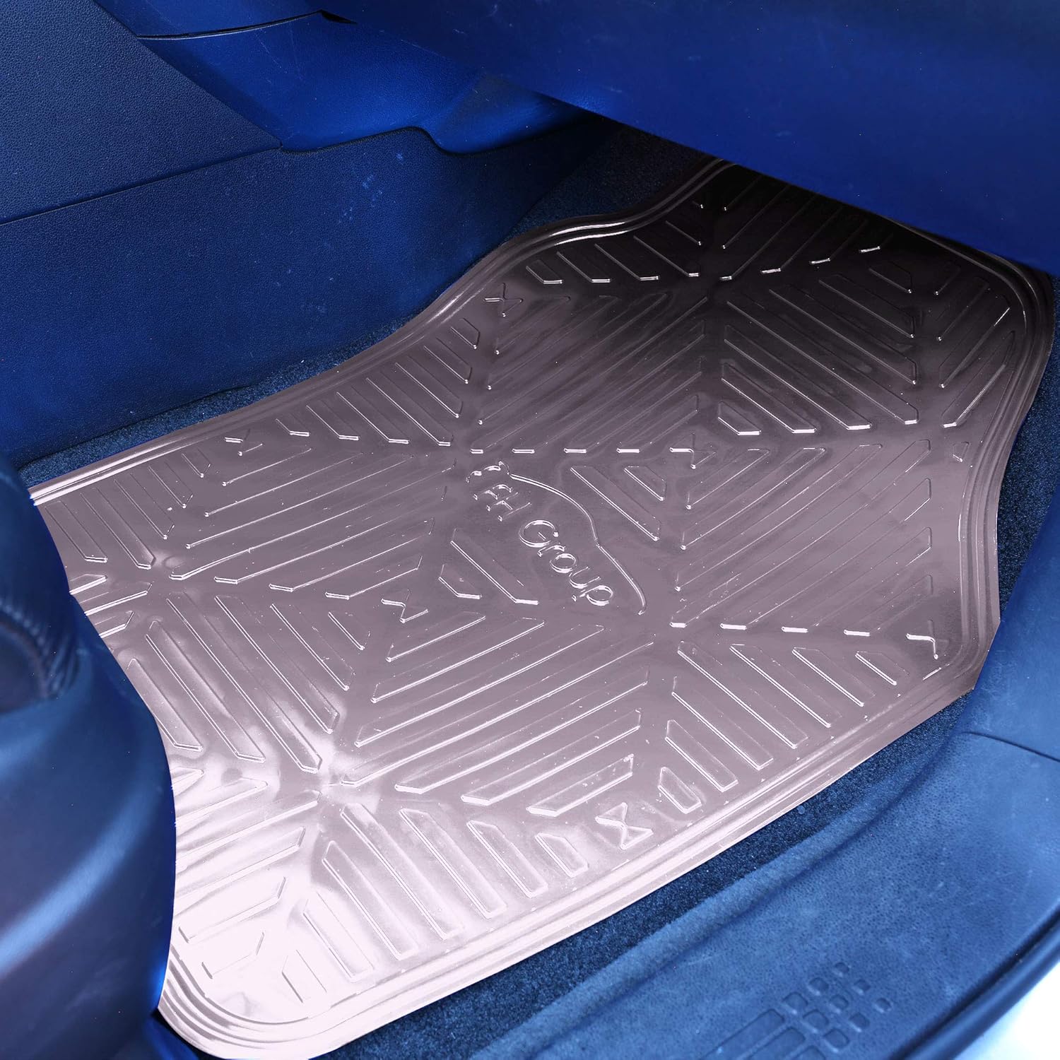 FH Group Automotive Floor Mats - Heavy-Duty Metallic Rubber Floor Mats for Cars, Universal Fit Full Set, Climaproof Floor Mats, Trimmable Floor Mats for Most Sedan, SUV, Truck Floor Mats Charcoal