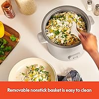 Vista 4 de bella 16 Cup Rice Cooker with Steamer, Dishwasher Safe Steaming Basket, Rice Paddle and Measuring Cup, Removable Nonstick Cooking Bowl, Automatic