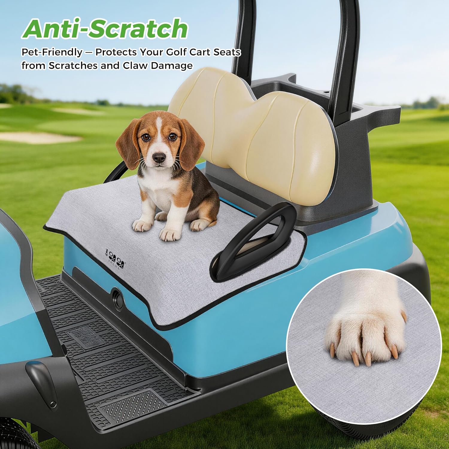 10L0L Universal Golf Cart Seat Covers/Seat Blanket for EZGO TXT/RXV & Club Car DS/Precedent, Breathable Seat Towel/Seat Cushions with Non-Slip Backing, All-Season Comfort (Not for Yamaha)