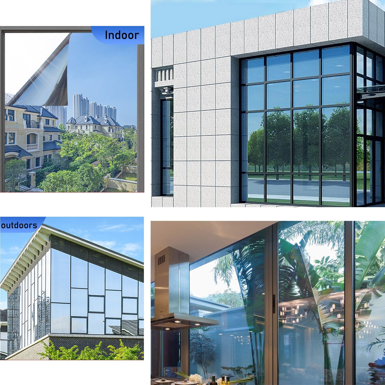 HJXGQJM Lámina De Espejo para Ventanas, Vinilo para Ventanas Efecto Espejo Cristal Unidireccional Lámina Protector Solar Privacidad, Lámina Protector Solar Privacidad(90x200cm(35x79in))