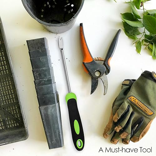 Miniatura 4 de GEARLINTON Herramienta de desbrozadora manual de jardín con mango ergonómico, extractor de malezas de césped de jardín de acero inoxidable, paquete