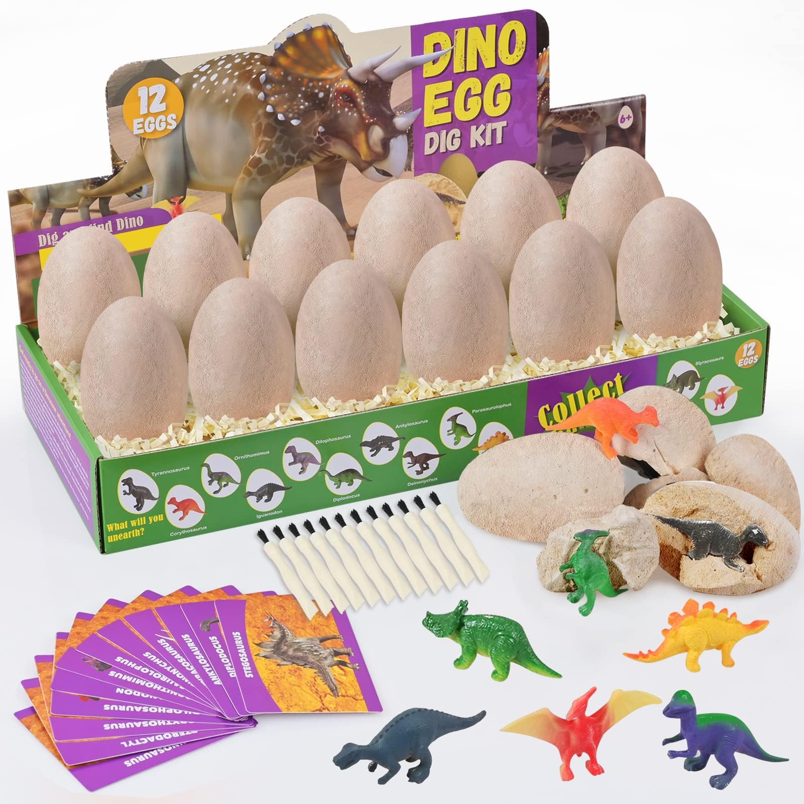 Dig Up Dinosaur Fossil Eggs, Dinosaur Eggs Excavation Easter Toys for 5 6 7 8 9 10 11 12 13 Year Old Kids Gifts for 6-15 Year Olds Boys Girls STEM Toys for 4-12 Year Olds Boys - Easter Eggs