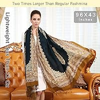 Vista 44 de DANA XU Manta de pashmina extragrande 100% de lana merina, bufanda de viaje, bufanda de cachemira para mujer, otoño e invierno, chal de gran