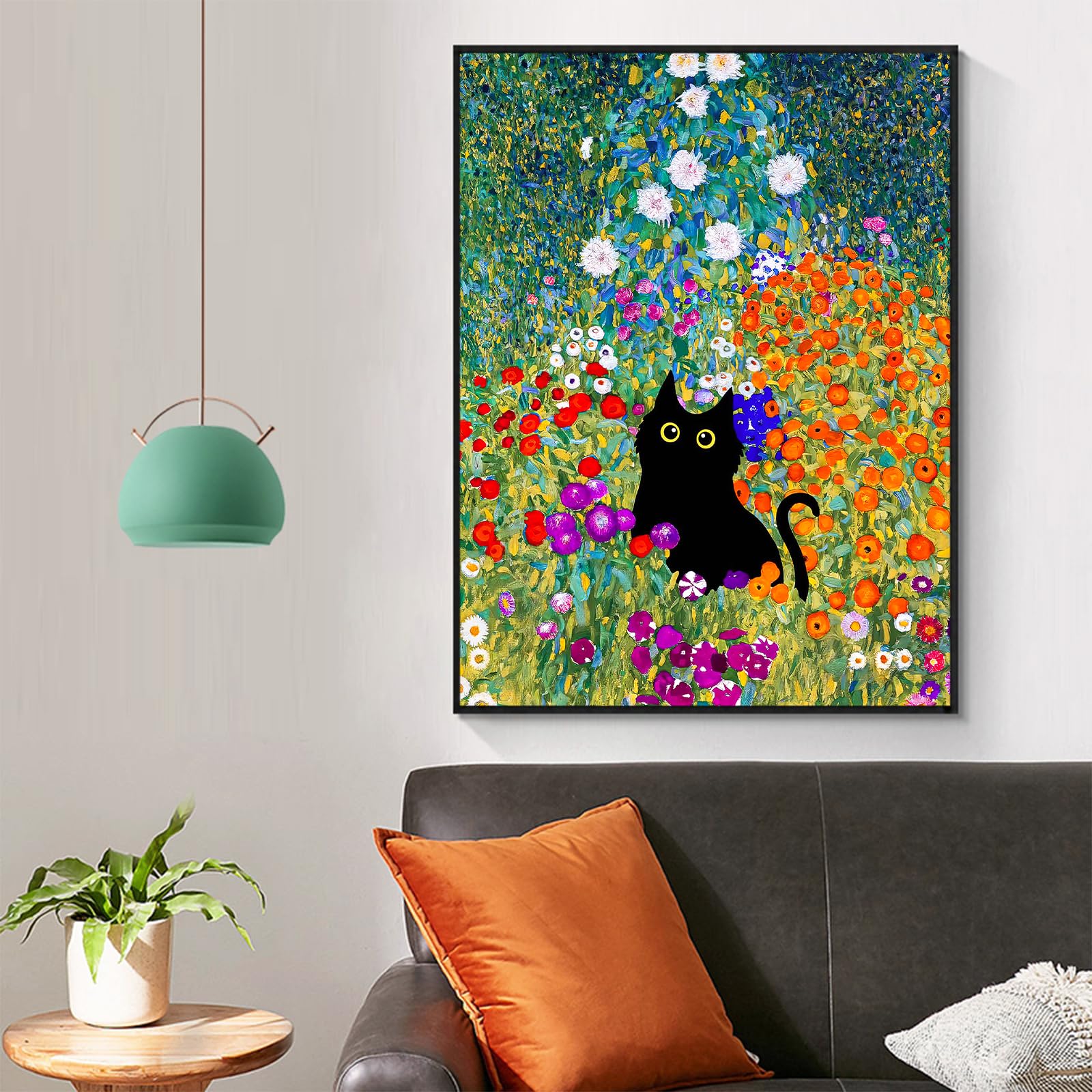 キャンバス油絵　専用    黒猫ガーデン 4　クリムト風フラワーガーデン 81txHZFxHnL._UF350,350_QL50_.jpg