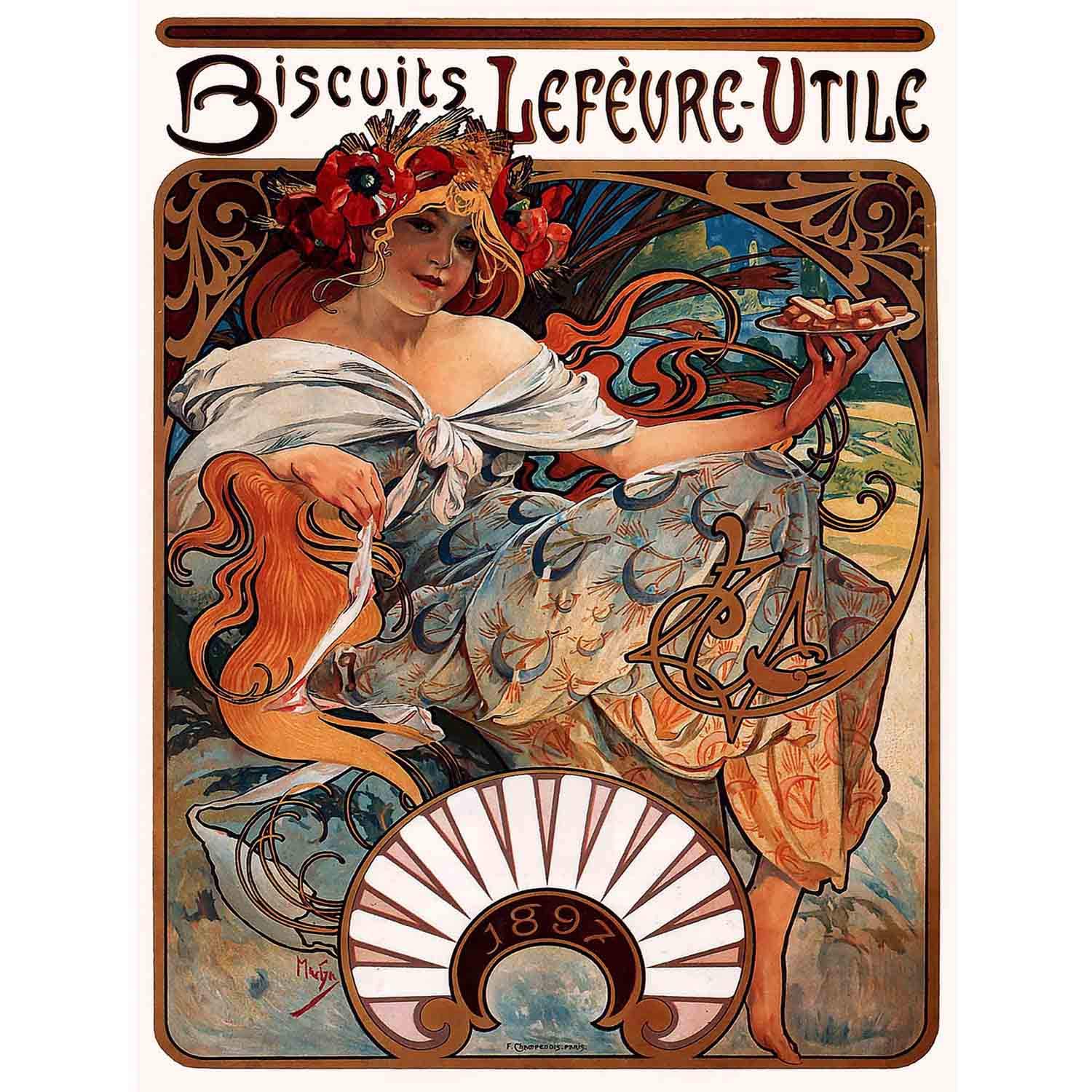 Wee Blue Coo AD VINTAGE NOUVEAU MUCHA BISCUITS COOKIES FRANCE ART PRINT POSTER HP225