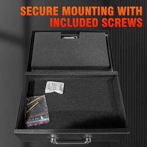 Miniatura 7 de TOTOY Caja de documentos portátil ignífuga con cerradura de combinación de 3 dígitos, caja fuerte para objetos de valor, caja de seguridad de