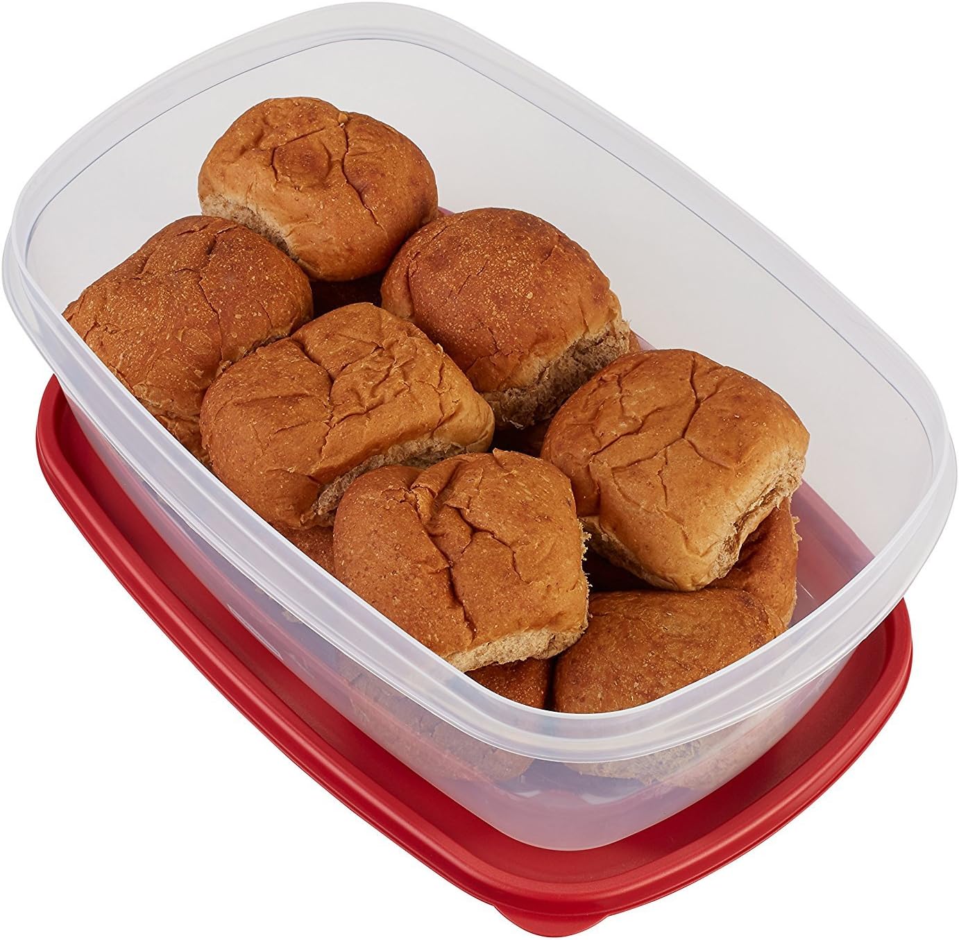 Rubbermaid 071691405382 food, 2 pack, clear with red lid