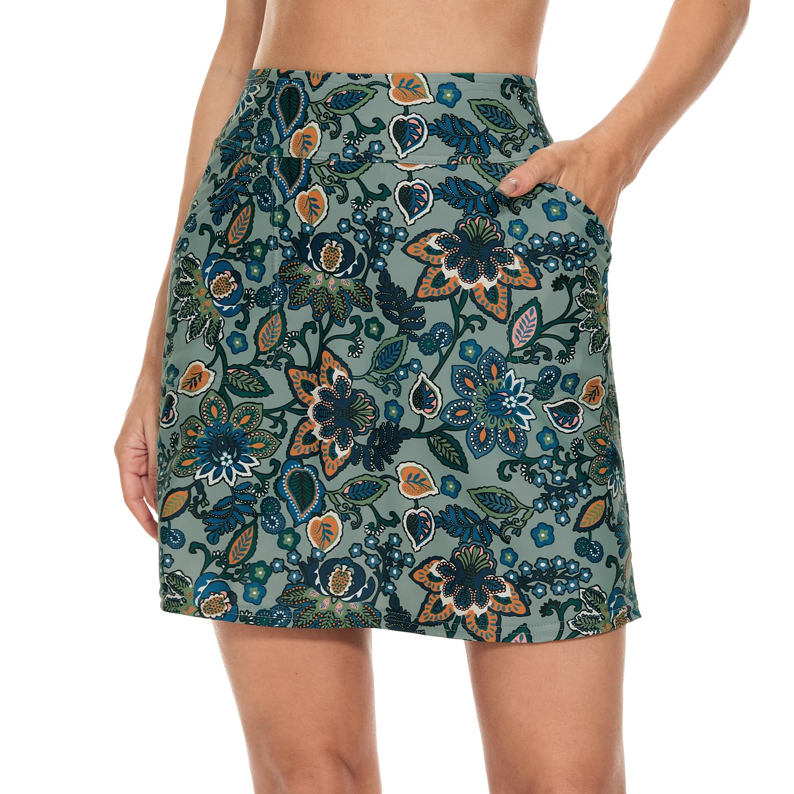 M MOTEEPI Falda tenis mujer 45,5 cm con pantalón 4 bolsillos