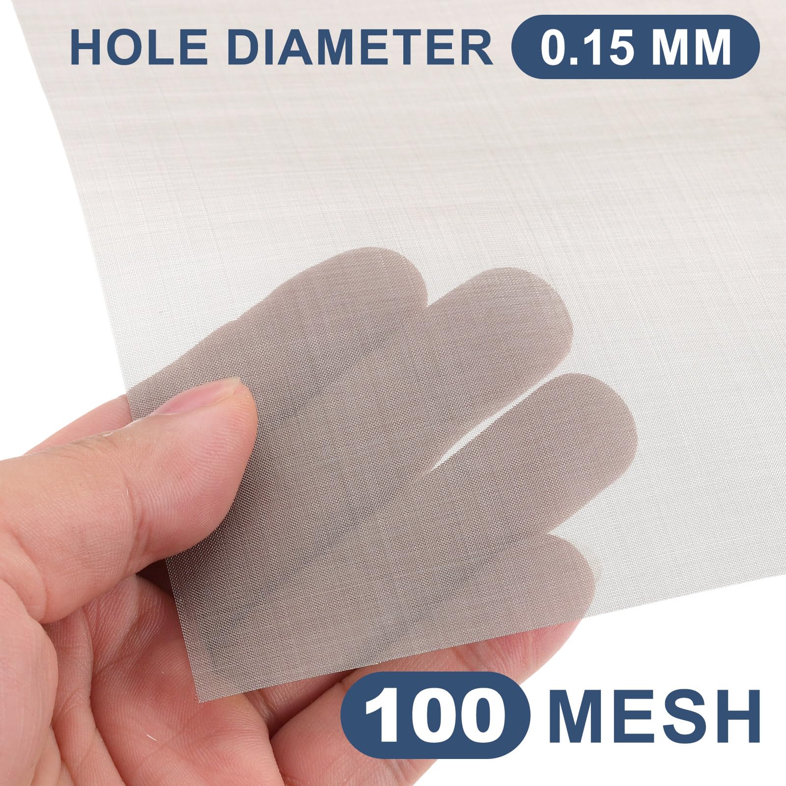PATIKIL 100 Mesh Toile Métallique Tissée 15.7" x 47.2" (120 x 40cm) 304 Acier Inoxydable Feuille de Filtre pour Machines Industrielles Filtration de Poudre Particules Fines, 0.15mm Trou